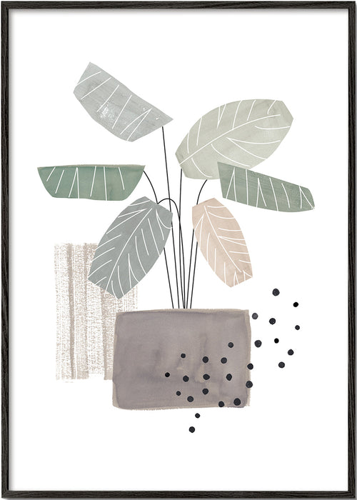 Botanisk poster med stiliserade löv