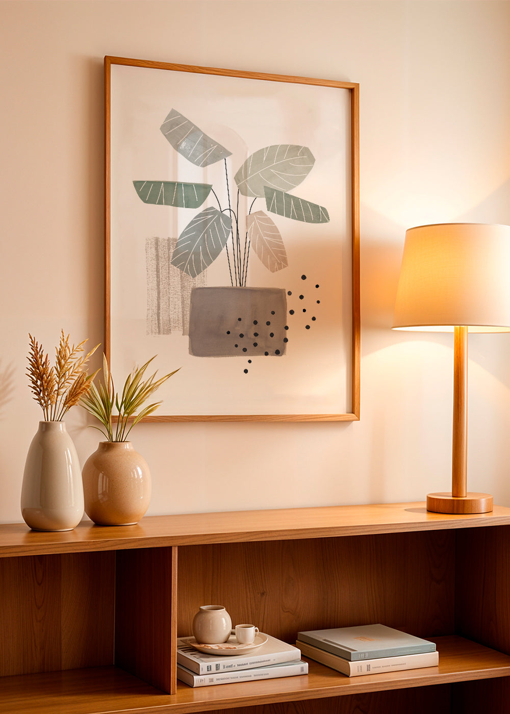 Botanisk poster med stiliserade löv