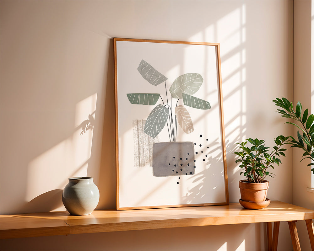 Botanisk poster med stiliserade löv