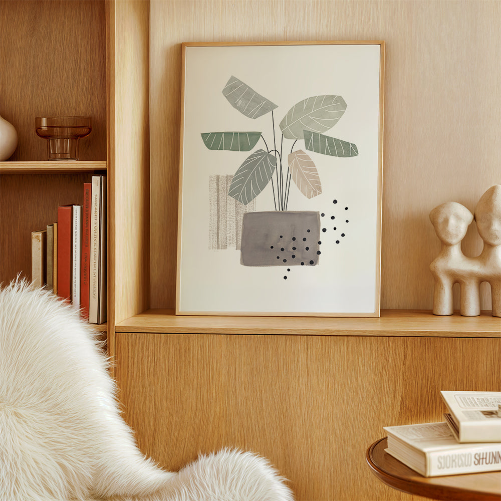 Botanisk poster med stiliserade löv