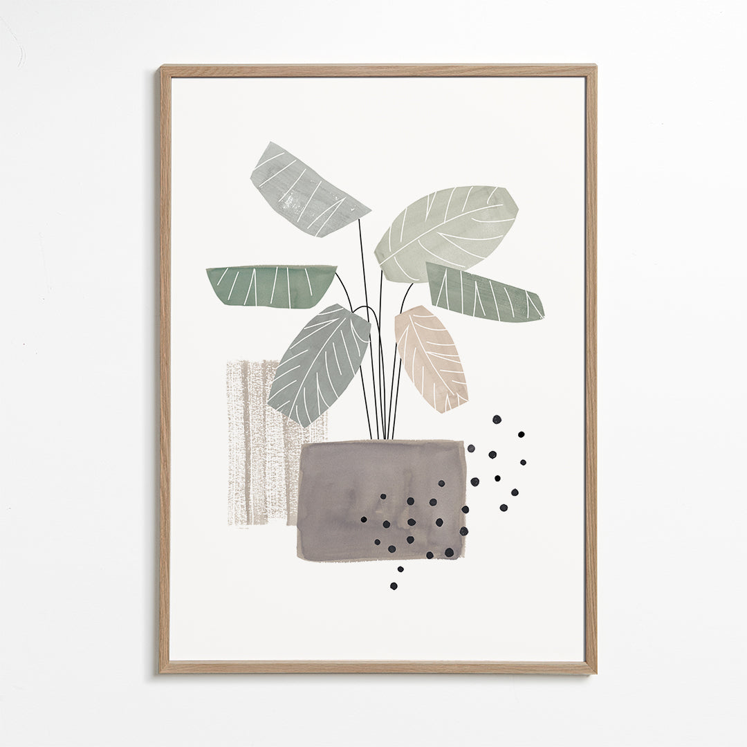 Botanisk poster med stiliserade löv