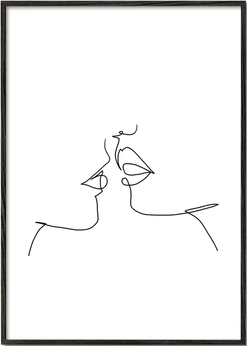 Illustration kyss i ett streck