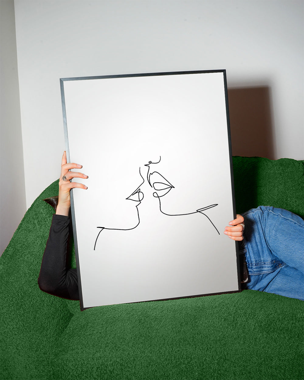 Illustration kyss i ett streck
