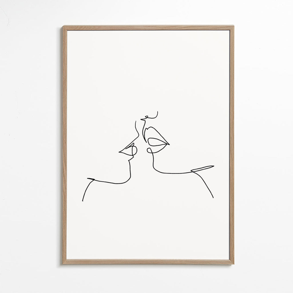 Illustration kyss i ett streck
