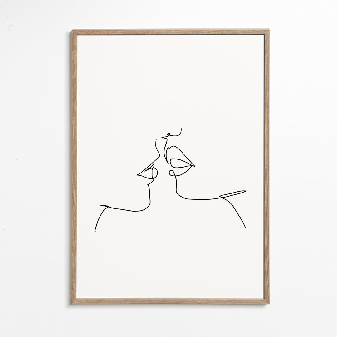 Illustration kyss i ett streck