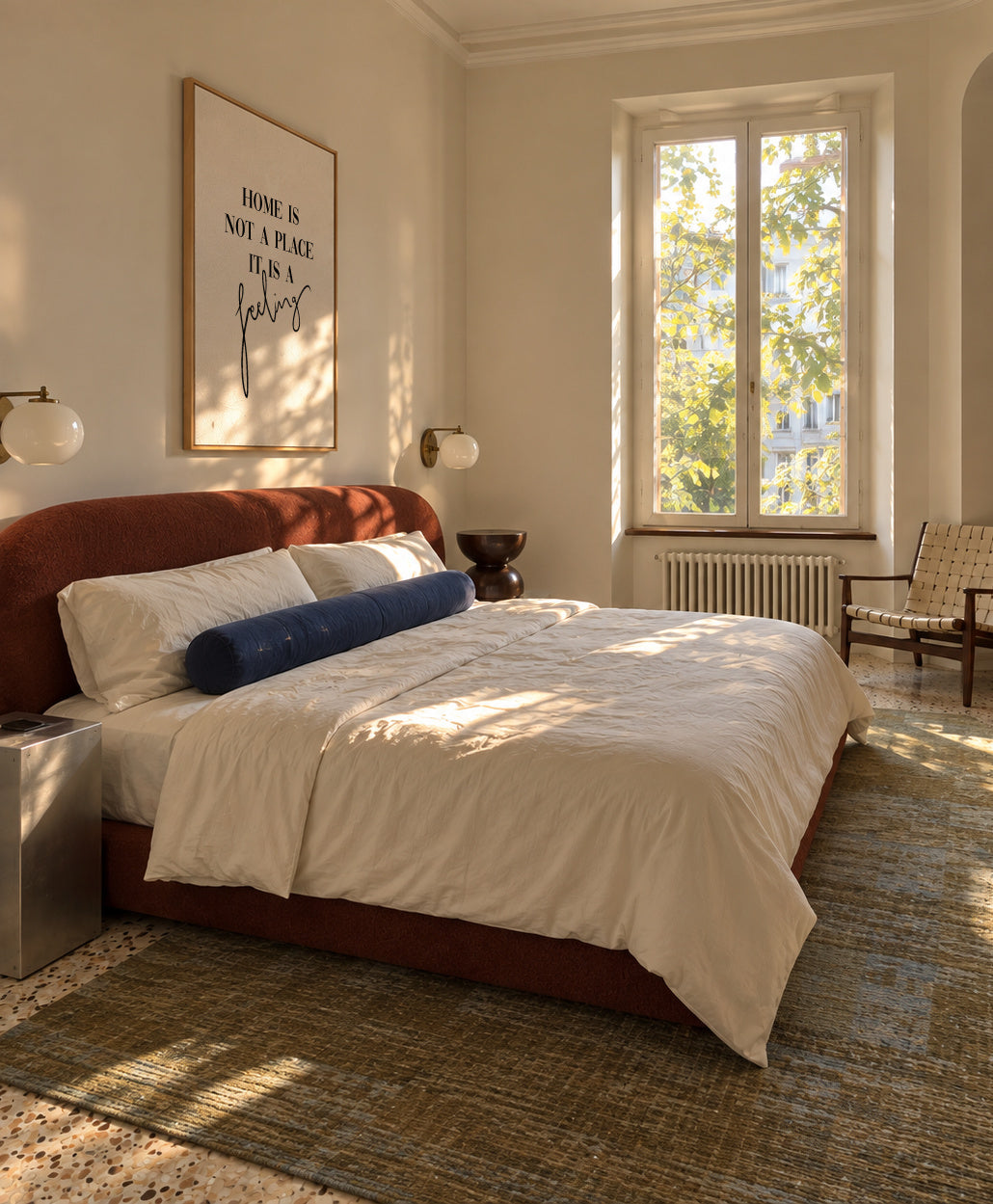 Home is a feeling - Framed canvas in an interior