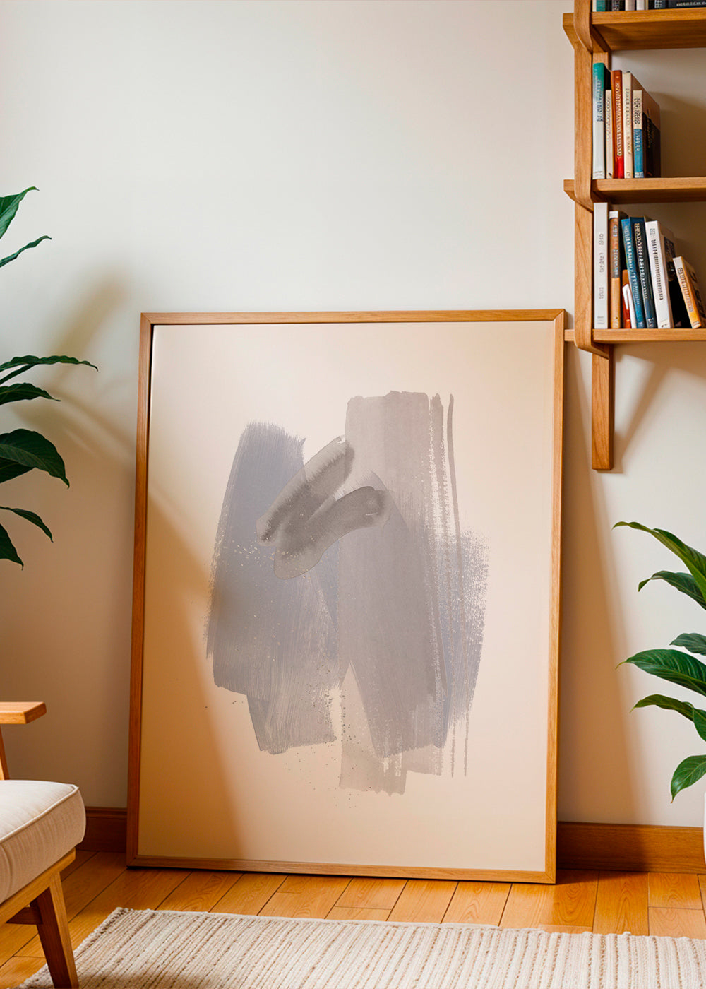 Abstrakt konst pastellpenseldrag vertikal
