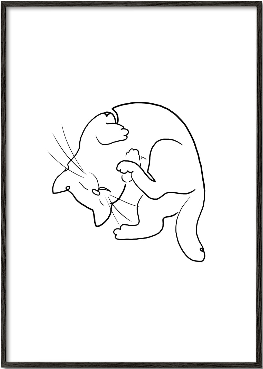 Tavla katt linjeteckning
