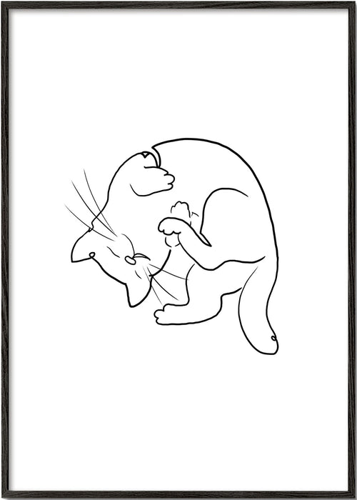 Tavla katt linjeteckning