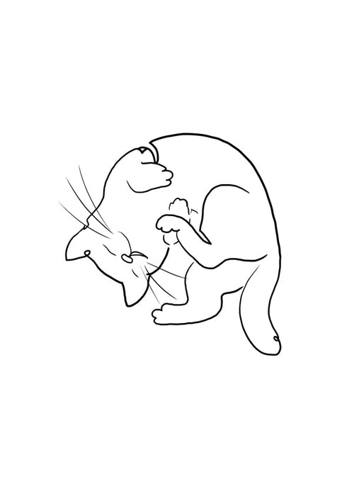 Tavla katt linjeteckning