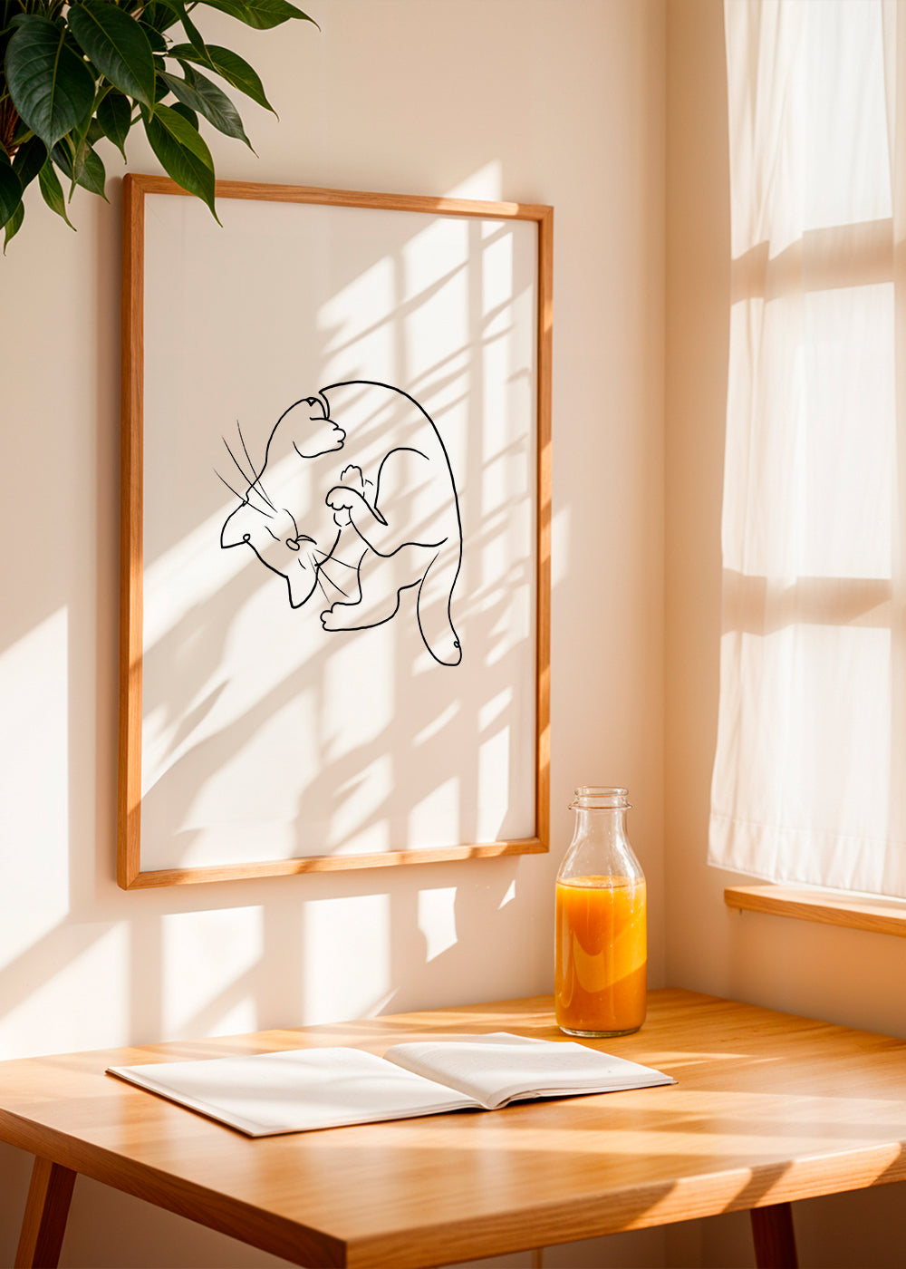 Tavla katt linjeteckning