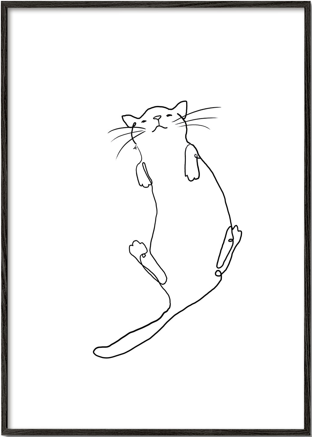 Affisch katt linje minimalistisk