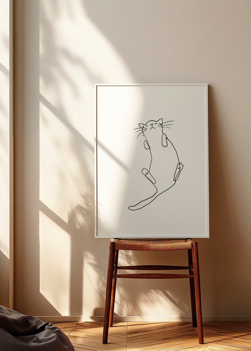 Affisch katt linje minimalistisk