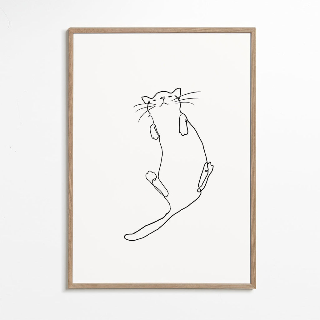 Affisch katt linje minimalistisk
