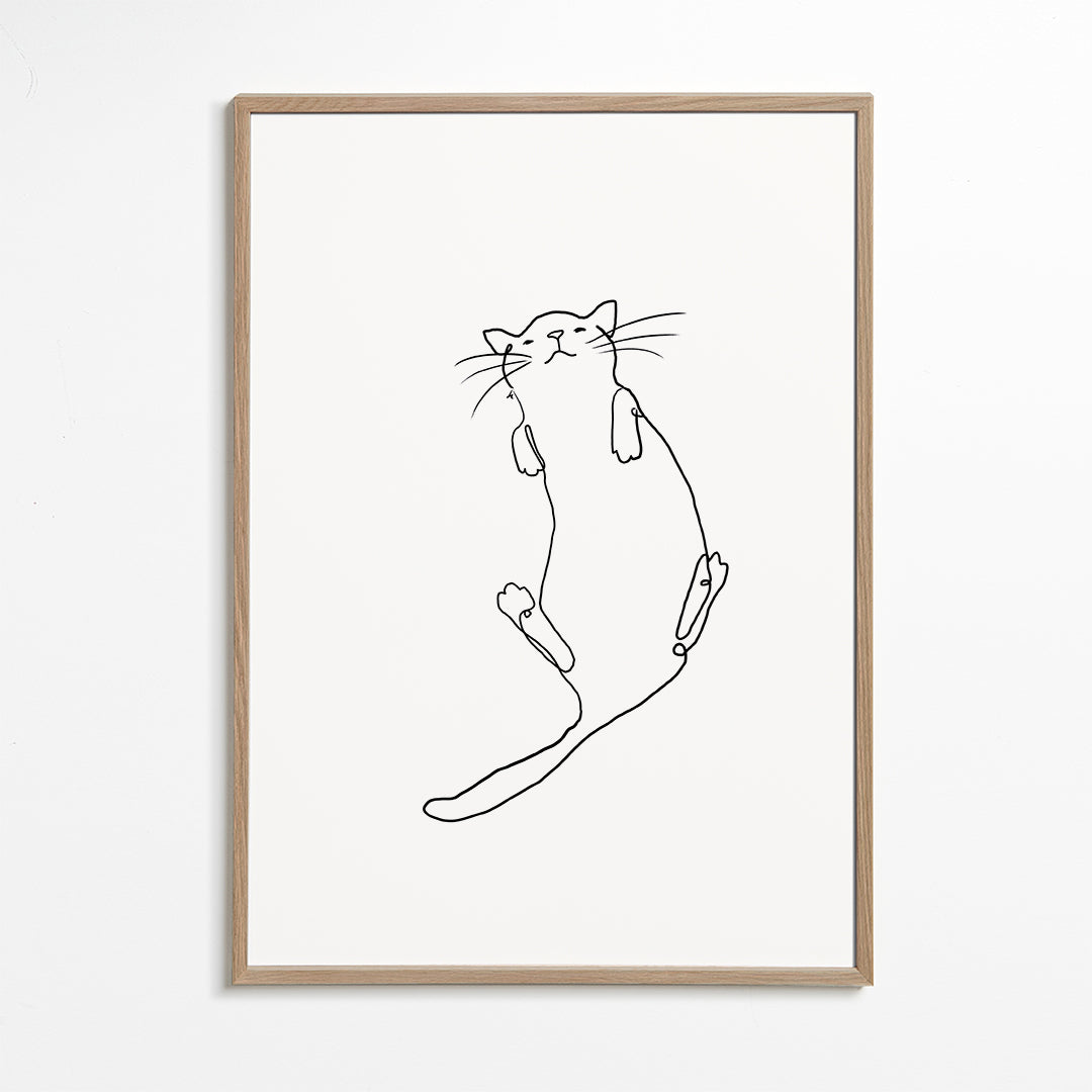Affisch katt linje minimalistisk