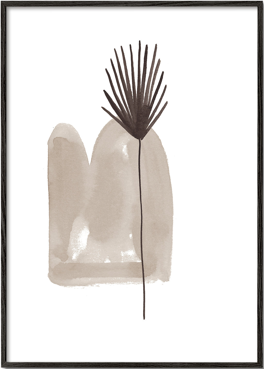 Botanisk poster: minimalistiskt blad akvarell