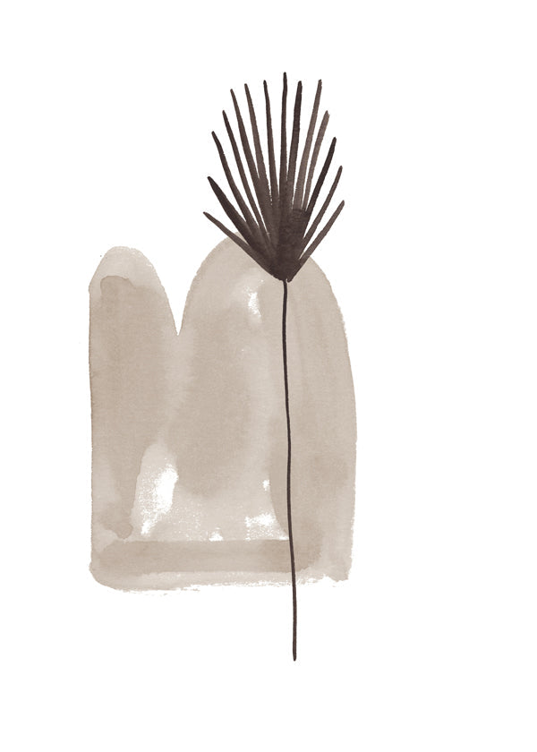 Botanisk poster: minimalistiskt blad akvarell