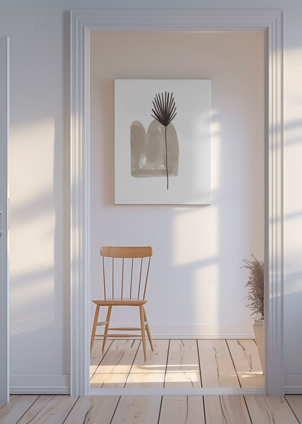 Botanisk poster: minimalistiskt blad akvarell