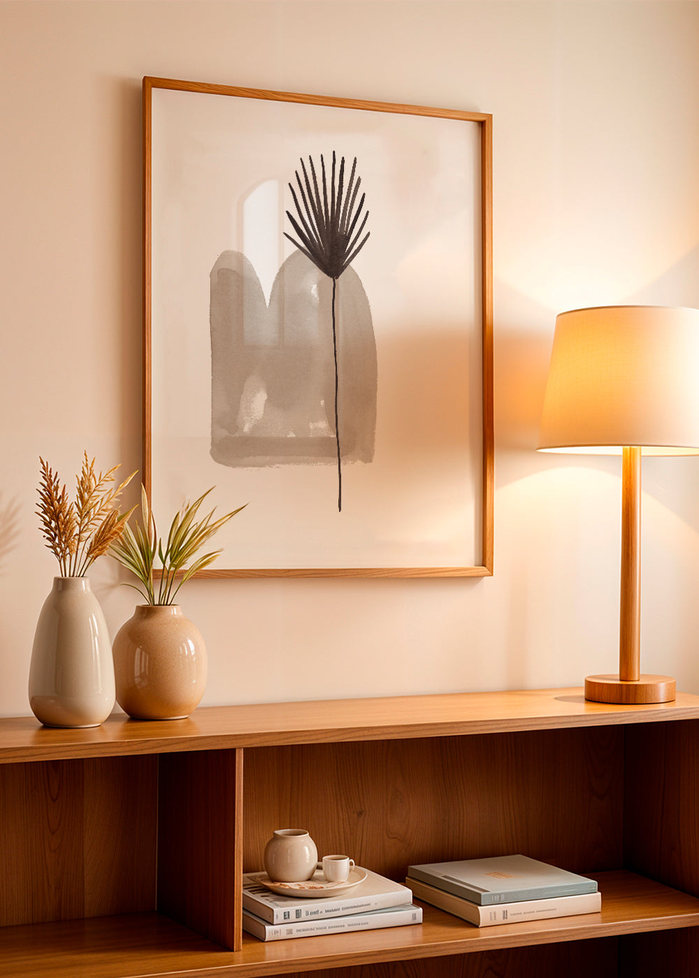 Botanisk poster: minimalistiskt blad akvarell
