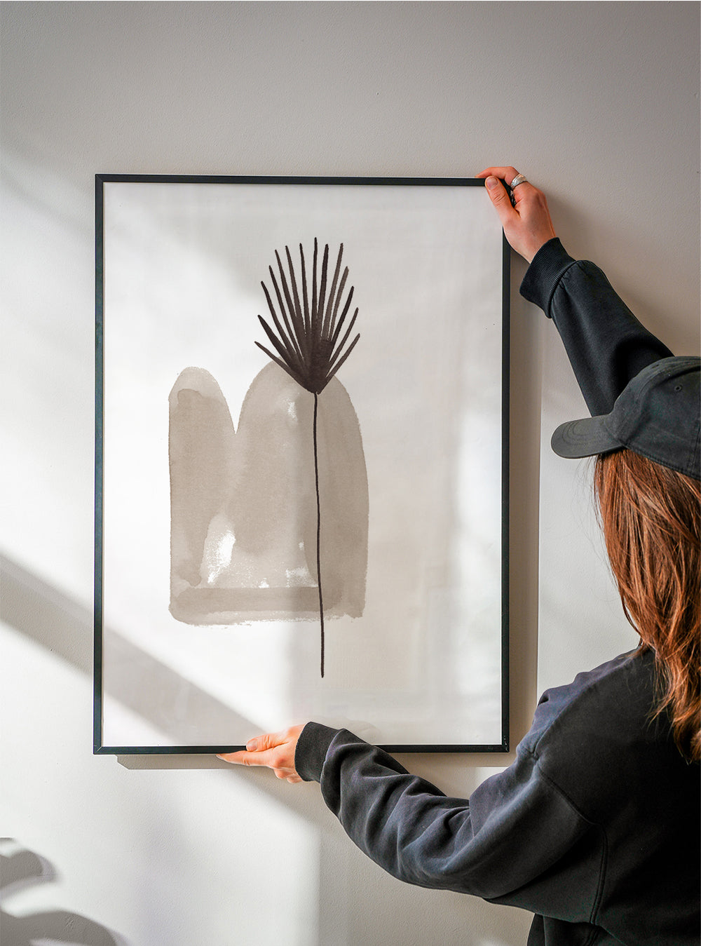 Botanisk poster: minimalistiskt blad akvarell
