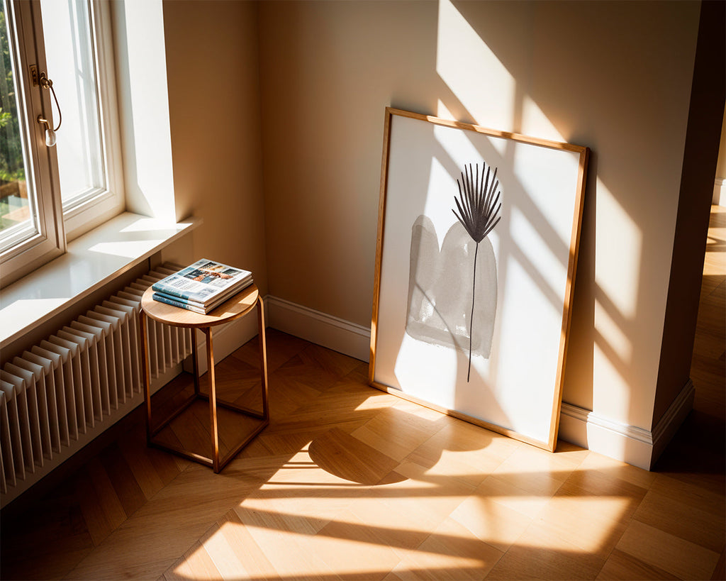 Botanisk poster: minimalistiskt blad akvarell