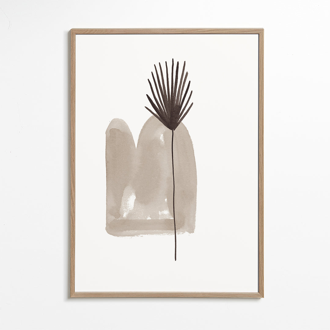 Botanisk poster: minimalistiskt blad akvarell