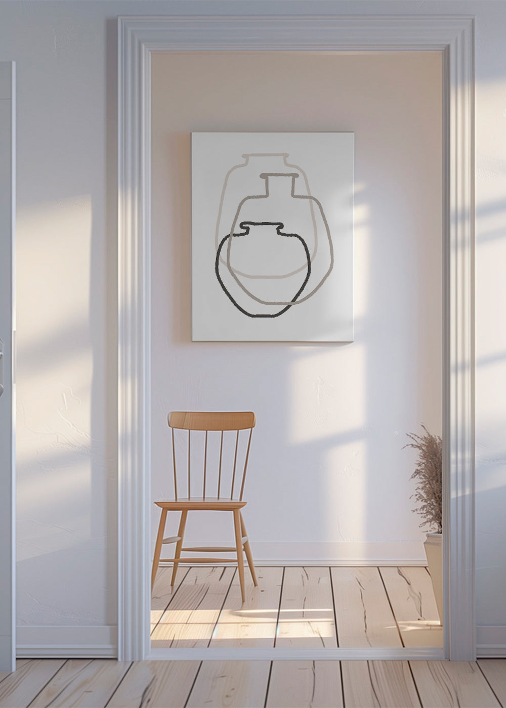 Minimalistisk design linjära vaser överlagrade