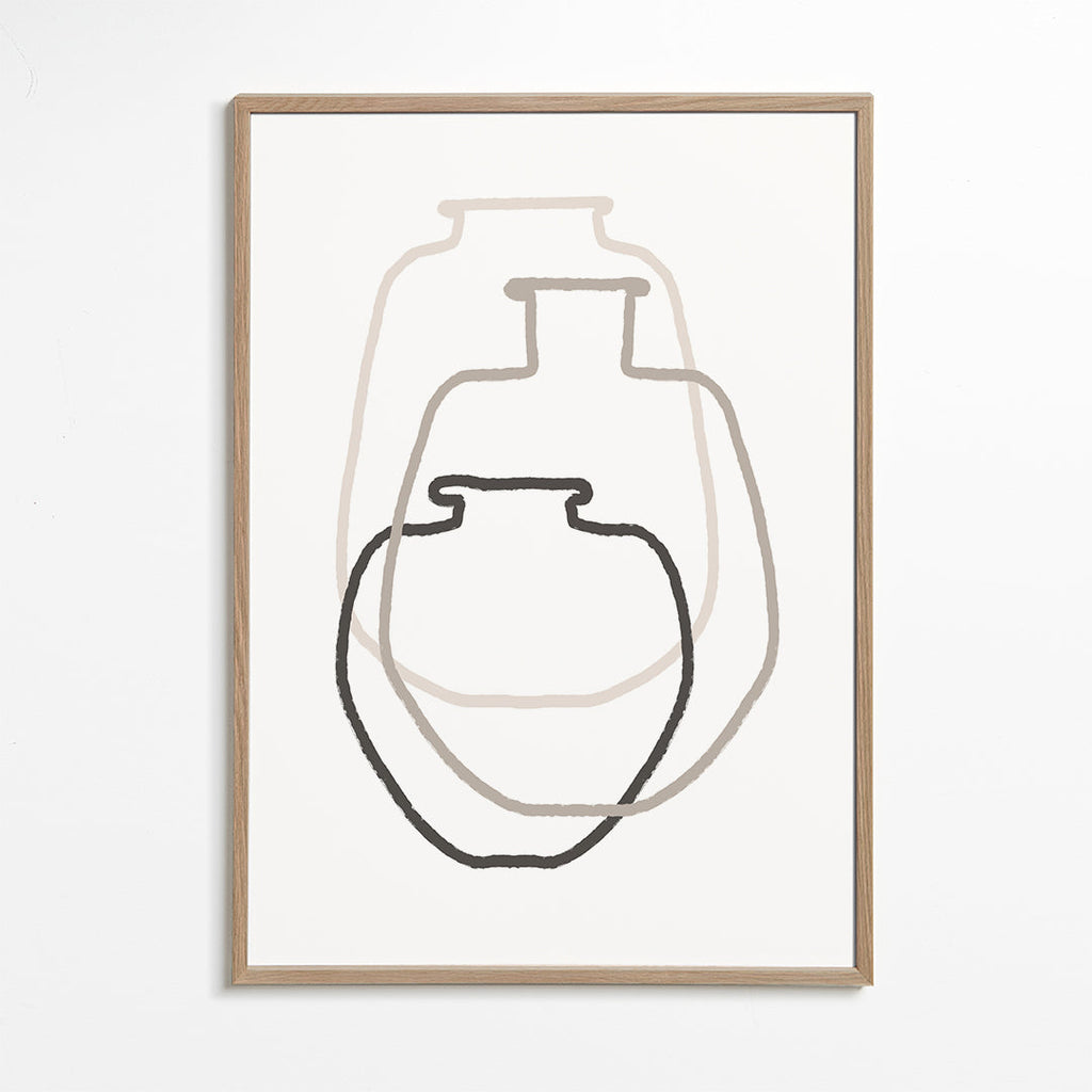 Minimalistisk design linjära vaser överlagrade