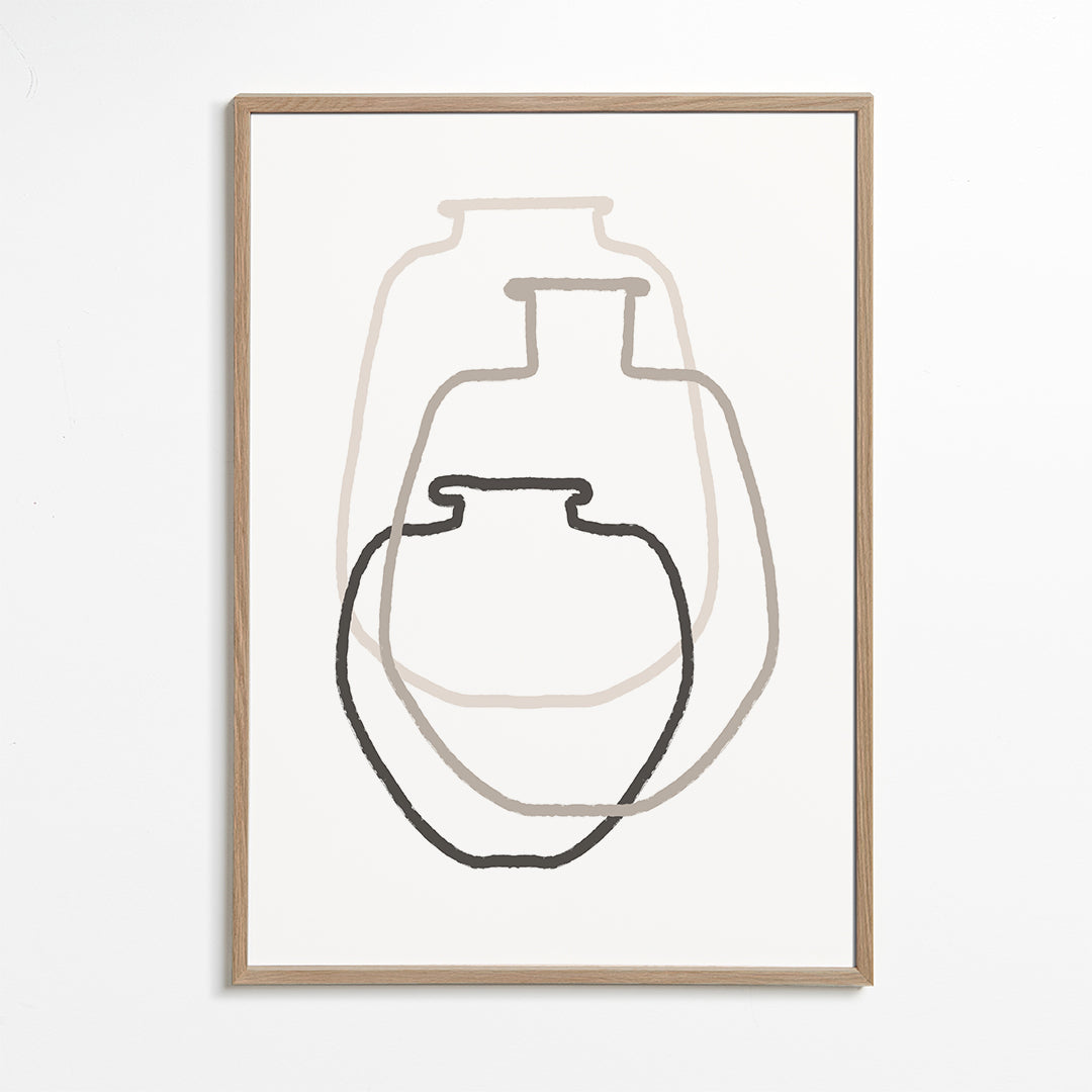 Minimalistisk design linjära vaser överlagrade