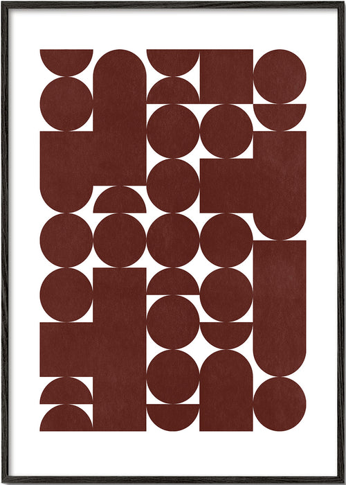 Geometrisk poster retro brun