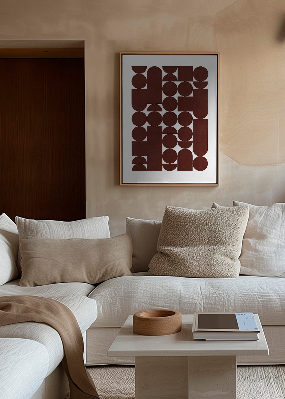 Geometrisk poster retro brun