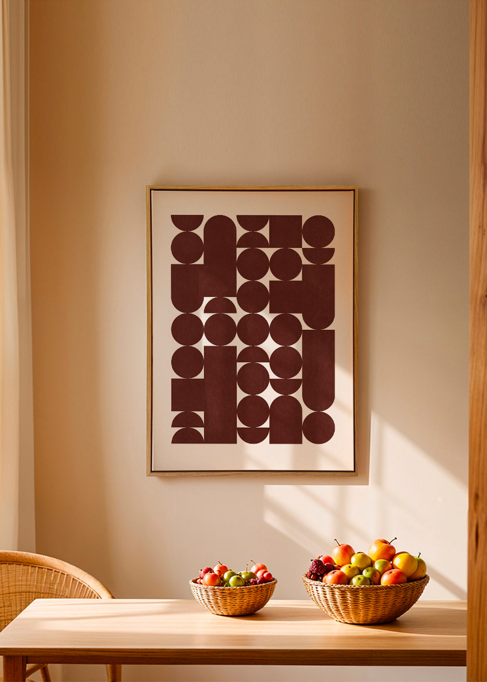 Geometrisk poster retro brun