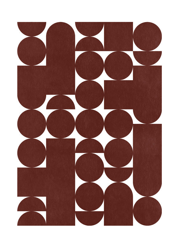 Geometrisk poster retro brun