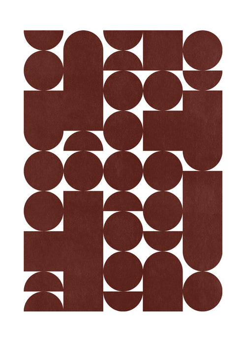 Geometrisk poster retro brun