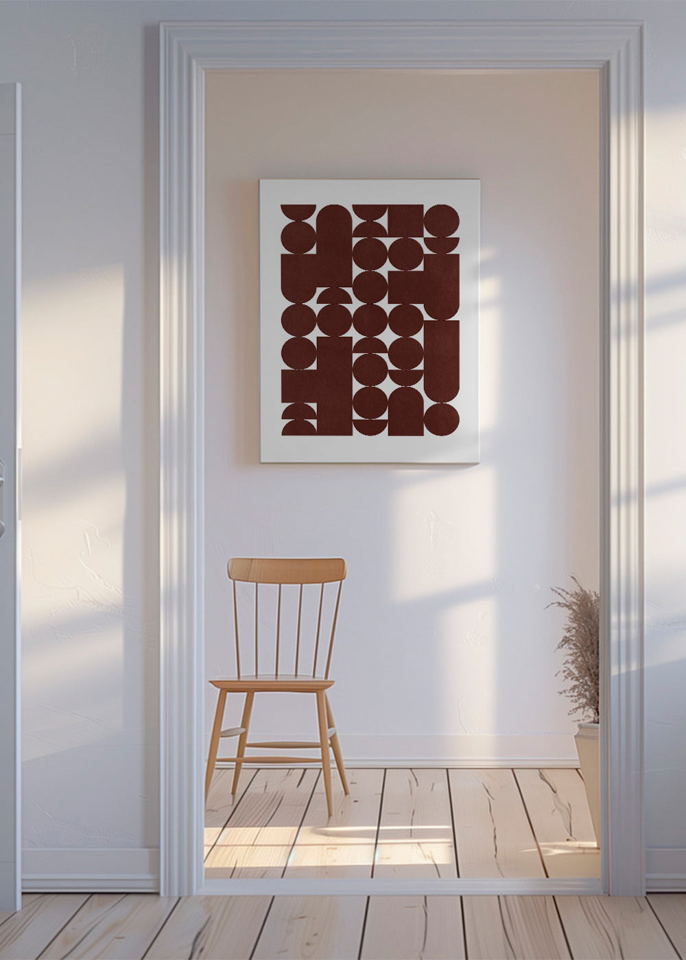 Geometrisk poster retro brun