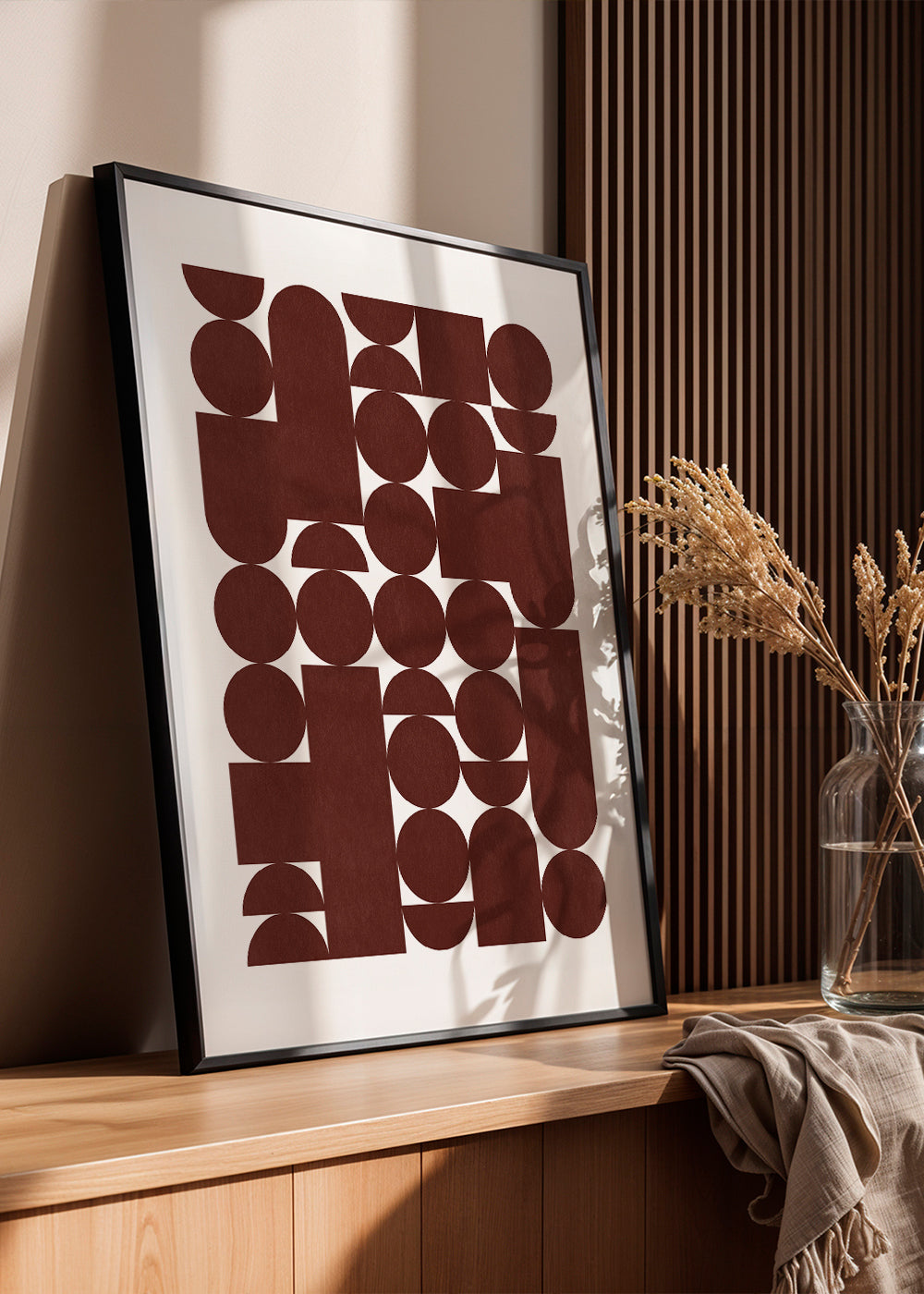 Geometrisk poster retro brun