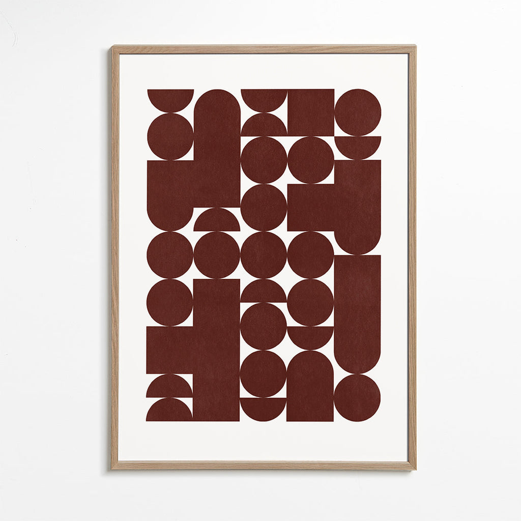 Geometrisk poster retro brun