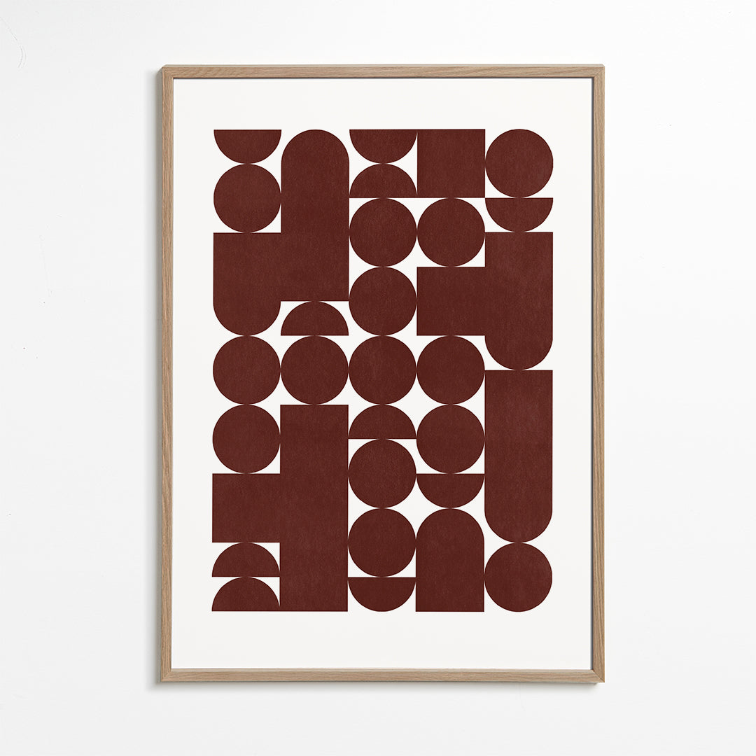 Geometrisk poster retro brun