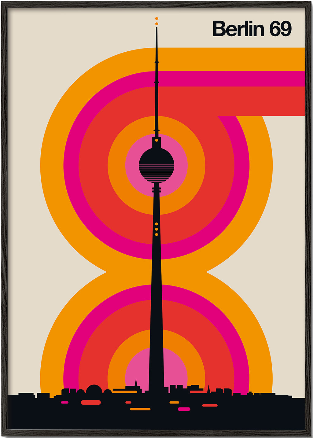 Stadskonst Berlin 69 tornsilhuett affisch