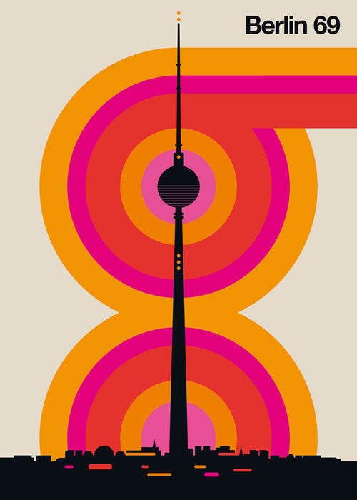 Stadskonst Berlin 69 tornsilhuett affisch
