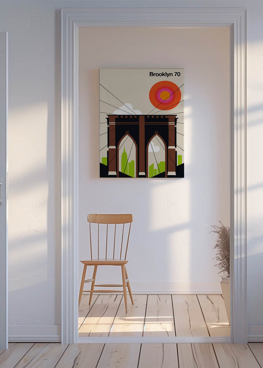 Travel poster Brooklynbron i grafisk illustration