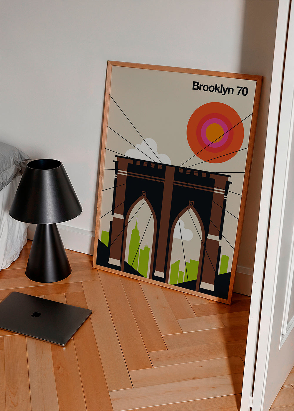 Travel poster Brooklynbron i grafisk illustration