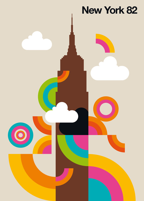 Reseaffisch New York 82 retro skyline