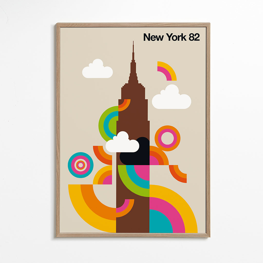 Reseaffisch New York 82 retro skyline