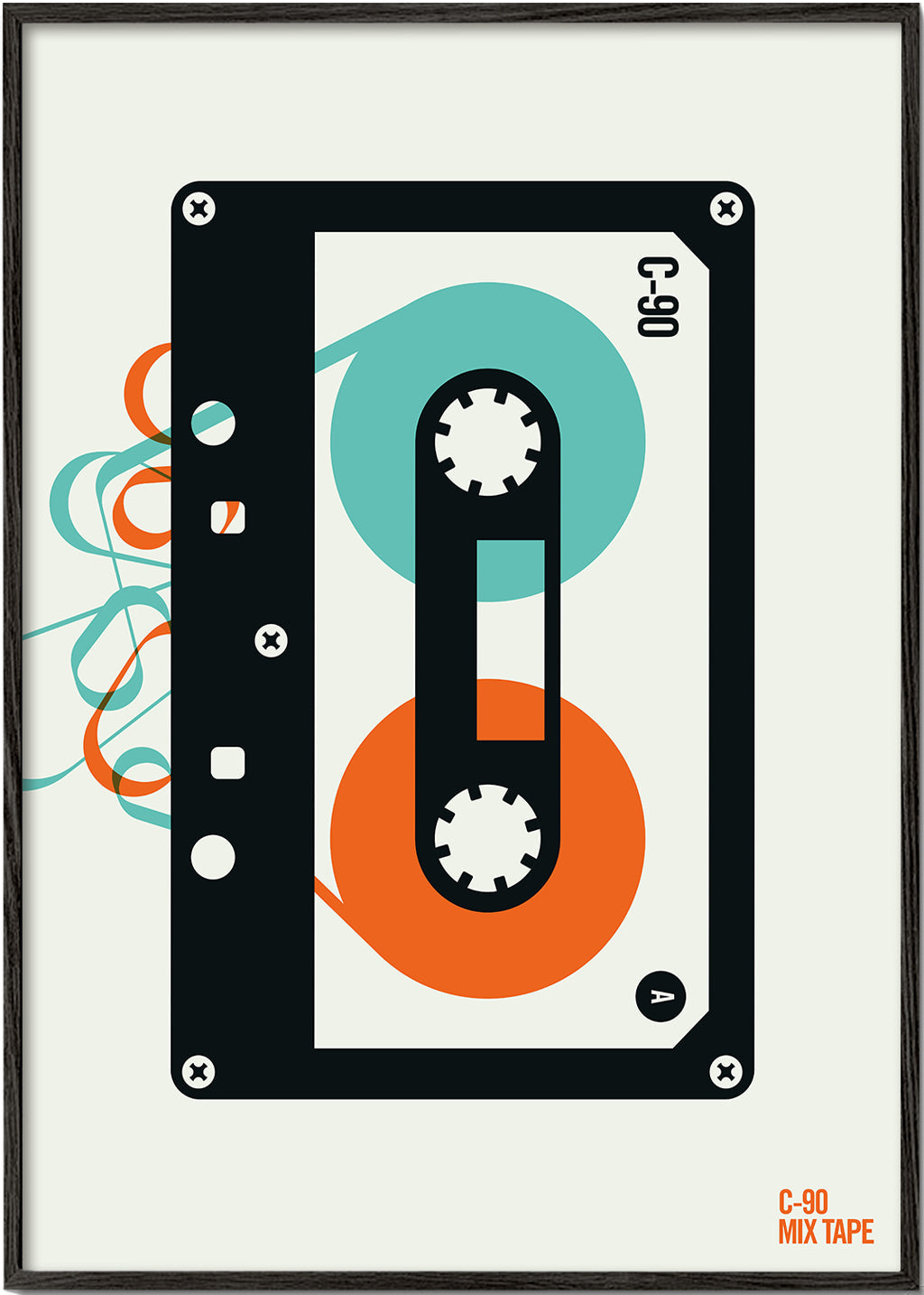 Vintage affisch Mixtape kassett illustration