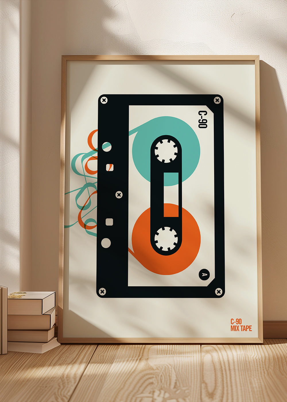 Vintage affisch Mixtape kassett illustration