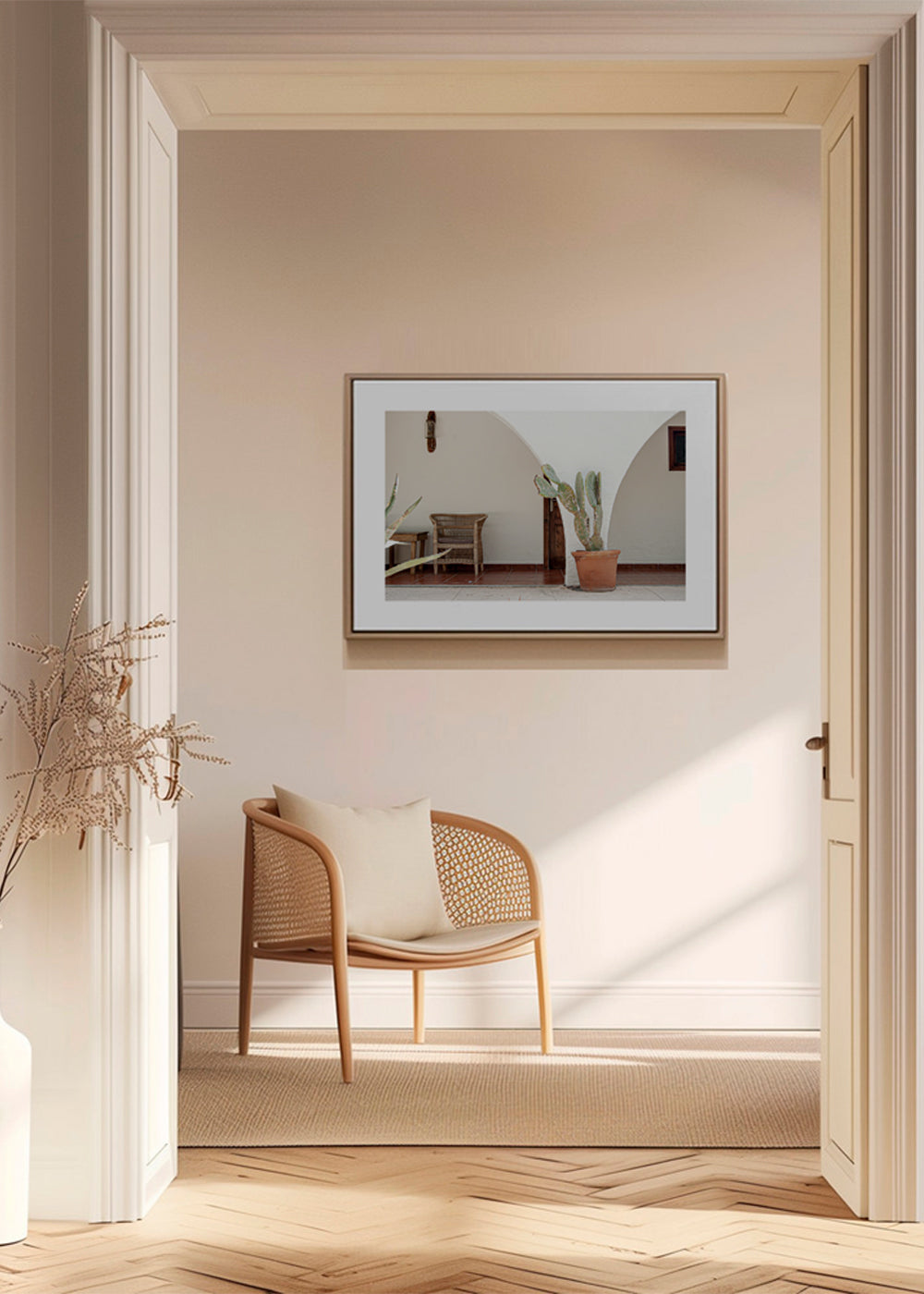 Botanisk poster med kaktus och båge