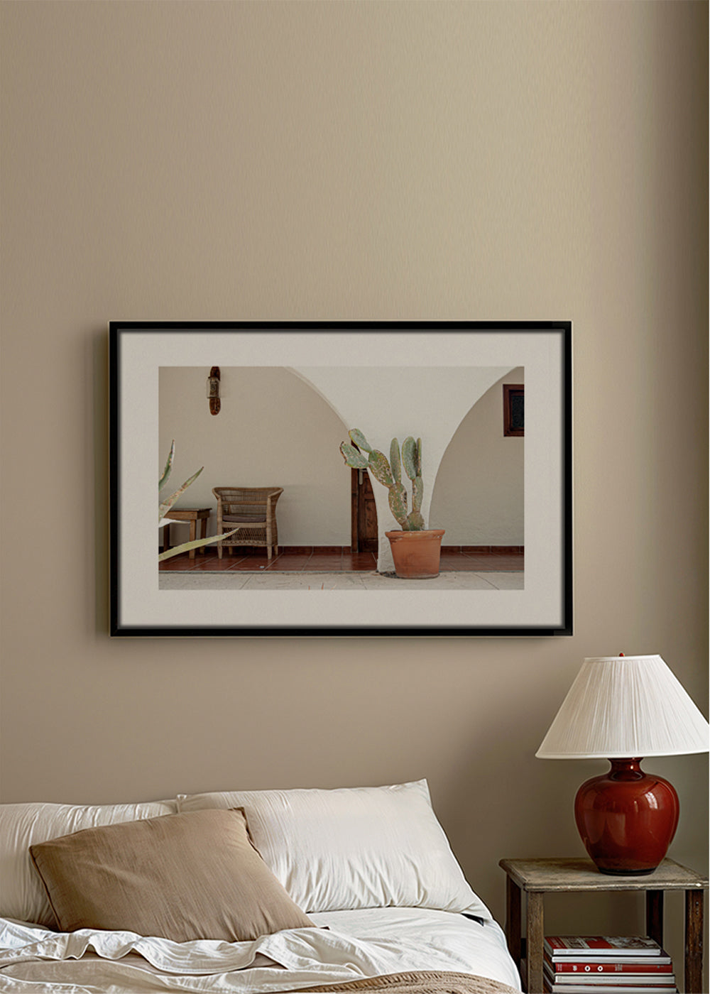 Botanisk poster med kaktus och båge