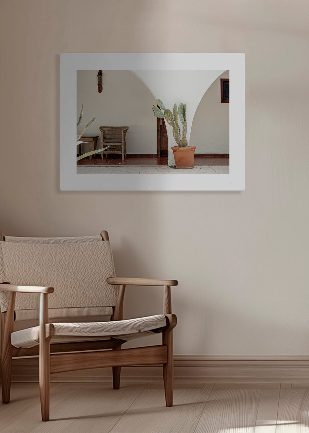 Botanisk poster med kaktus och båge