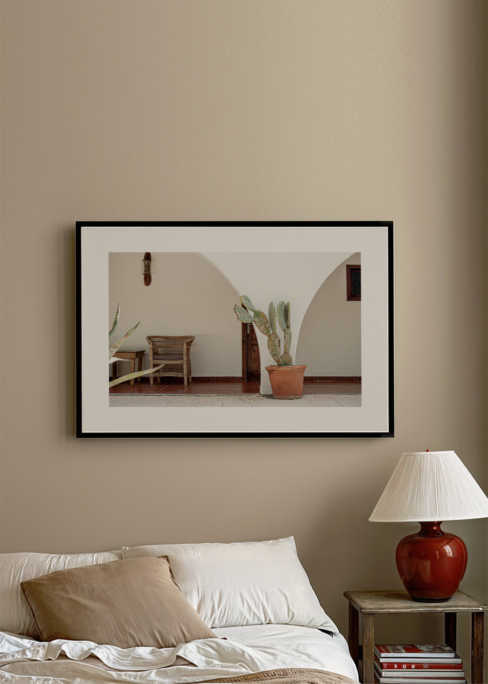 Botanisk poster med kaktus och båge
